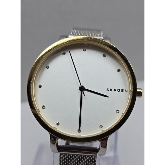Skagen Hagen SKW2661 Womens 34mm Gold Silver Tone Mesh Quartz Watch New Battery - Picture 4 of 10